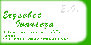 erzsebet ivanicza business card